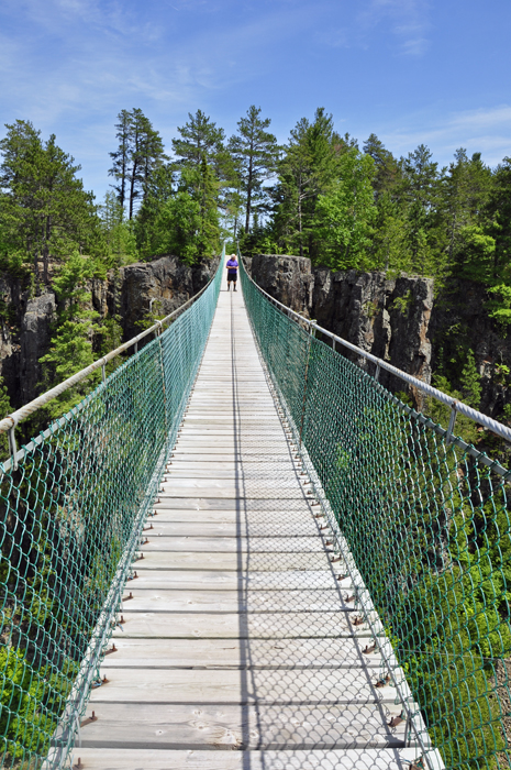 Lee Duquette on the suspension bridge